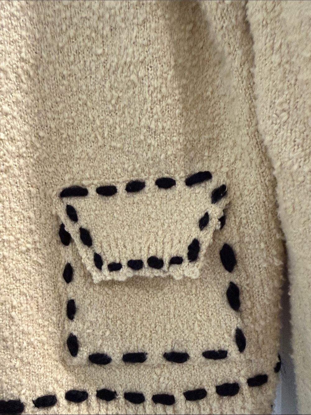 The Open Product Cream Knit Button Cardigan with Black Trim Korean sz 1. Sz xs/s - Picture 5 of 9